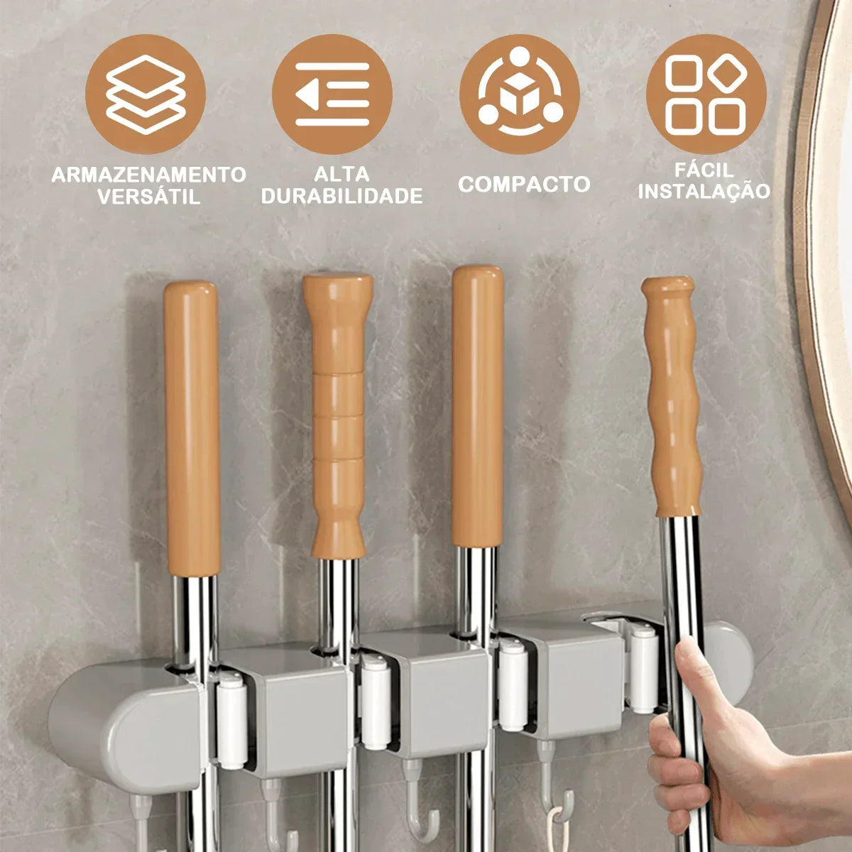 Organizador de Mops e Utensílios Modern Lar™ / Organização Inteligente e Praticidade sem Bagunça para sua Casa!